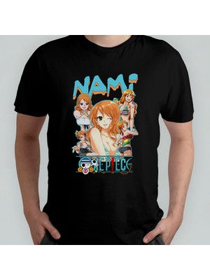Pixxa One Piece Nami Unisex %100 Pamuklu Bisiklet Yaka T-Shirt Model 1