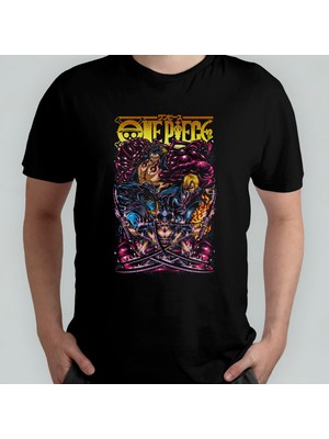 Pixxa One Piece Unisex %100 Pamuklu Bisiklet Yaka T-Shirt Model 13