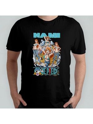 Pixxa One Piece Nami Unisex %100 Pamuklu Bisiklet Yaka T-Shirt Model 2