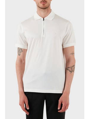 Emporio Armani  Pamuklu Regular Fit Yarım Fermuarlı Polo Yaka T Shirt Erkek Polo Yaka T Shirt EM001082 AF10017 U0003