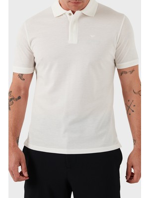 Emporio Armani   Pamuk Gizli Düğmeli Polo Yaka T Shirt Erkek Polo Yaka T Shirt EM000850 AF12955 U0003