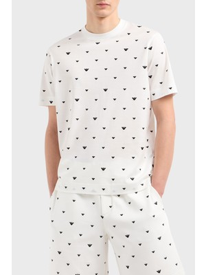Emporio Armani  Regular Fit Bisiklet Yaka Tamamı Logolu T Shirt Erkek T Shirt EM001400 AF10017 F0085