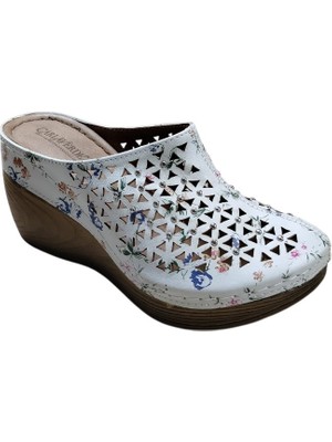 Carlaverde Carlaverde Yüksek Taban Ortopedik Kadın Sabo Terlik Topuk Yüksekliği 9,5 cm  9102