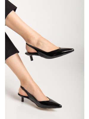 Suins Shoes Suins Stephen Model Kadın 4 cm Kısa Mini Topuklu Rugan Ayakkabı