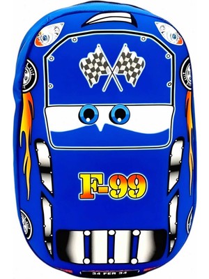 Anaokulu Kreş Mavi F99 Yarış Arabası 2-6 Yaş 3d Eva Baskılı Sırt Çantası Ve Okul Çantası