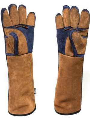 Veteriner Hayvan Tutma Eldiveni, Koruyucu Eldiven 50 cm (LACİVERT/TABA5P)