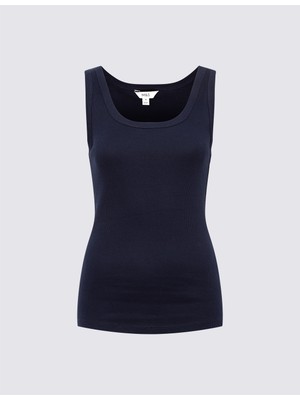 Marks & Spencer Pamuk Karışımlı Ribana Slim Fit Atlet