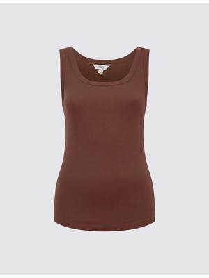 Marks & Spencer Pamuk Karışımlı Ribana Slim Fit Atlet