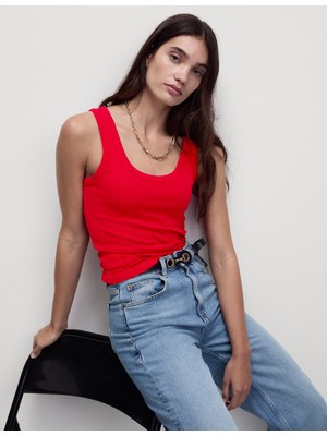 Marks & Spencer Pamuk Karışımlı Ribana Slim Fit Atlet