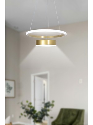 Suzy Modern Tasarım Yatak Odası Salon Mutfak Giyinme Odası Eskitme Renk Beyaz Ledli 2 Li Avize