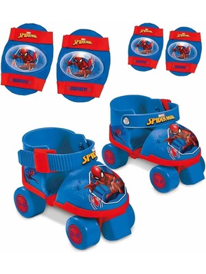 Mondo Spiderman 4 Teker Klasik Paten Seti Beyaz 3+ Yaş İçin Mavi Renkli Güvenlik Ekipmanlarıyla