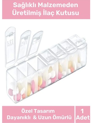 Özel Üretim Sağlık Dostu Abs Plastik Haftalık Günlük 7 Bölmeli  Hap Kutusu