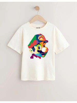 Little Aden Mario Pamuklu Oversize Tişört