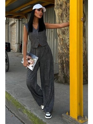 Passense Pul Payetli ve Simli Yelekli Takım 10088