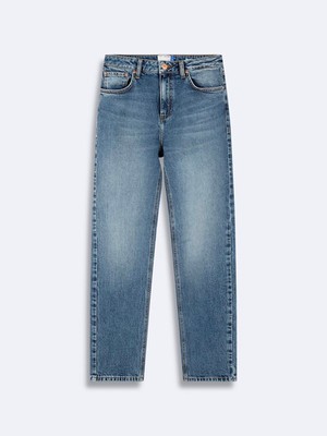 Ronna B Dar Paça Yüksek Bel Jean Pantolon