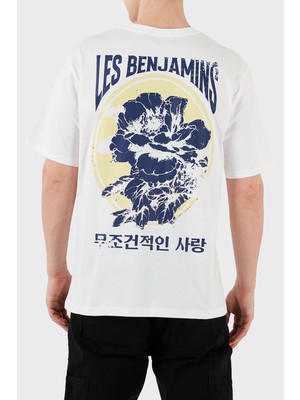 Les Benjamins Baskılı Relaxed Fit Pamuklu Bisiklet Yaka T Shirt Erkek T Shirt LB25SSUNLMUTS