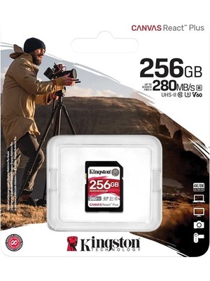 Kingston SDR2V6/256GB 256 GB 280-150MB/S Sdxc Canvas React Plus V60 Uhs-Iı Sd Kart