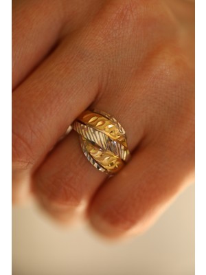 14 Ayar Altın Taşsız Kalemli Anne Yüzük 12