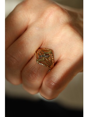 14 Ayar Altın Taşsız Kalemli Yüzük