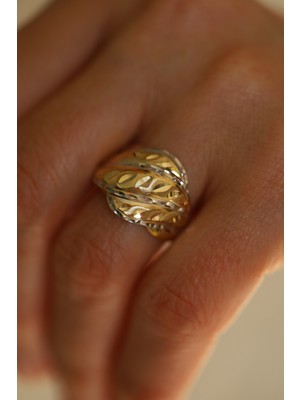 14 Ayar Altın Taşsız Kalemli Anne Yüzük 11