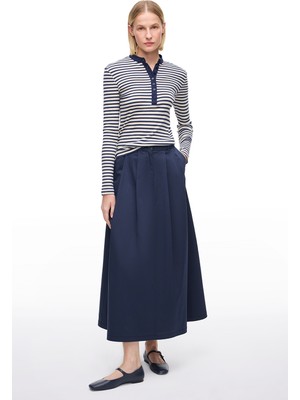 Nebula Ekru Renk Rahat Kalıp Bisiklet Yaka Takma Kol Tişört