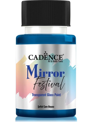 Cadence Mavi 50ML Mirror Festival Şeffaf Cam Boyası Ayna Efektiyle Dekoratif Projeler İçin