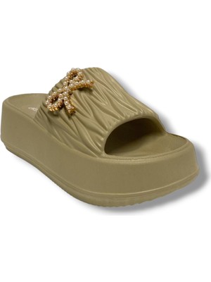 Akınalbella Akınal E462.Z.0001 Eva Anatomik Inci Taşlı Kurdele Kadın Terlik