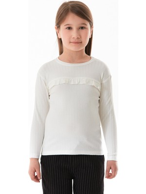 Fitilli Likralı Önü Fırfırlı Kız Çocuk Body