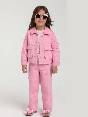 Kız Çocuk Pamuklu Yüksek Bel Yumuşak Dokulu Bel Ayar Lastikli Pantolon