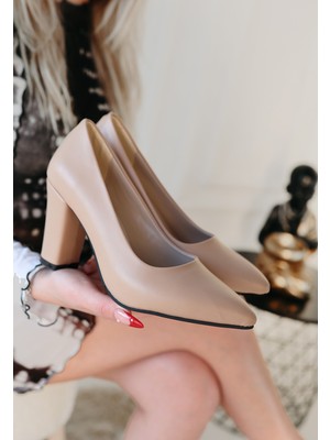 Shemard Giort Nude Cilt Topuklu Ayakkabı