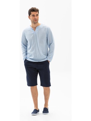 Şile Bezi Cepli Erkek Yazlık Şort Lacivert Lcvt
