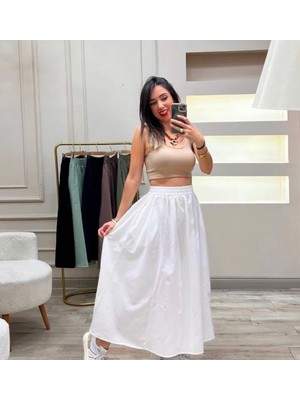 Passense Elastik Belli Midi Etek