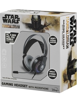 Volkano Star Wars Mandalorıan Kablolu Kulaklık LED Işıklı Mikrofonlu  Lisanslı 2 Yıl Garantili SW-2000-MN