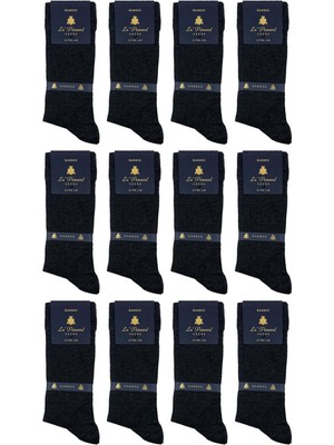 Ultra Lüks 12'li Füme Düz Bambu Erkek Klasik Çorap CRP267