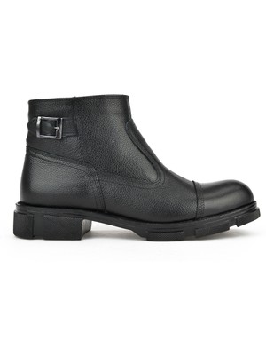 Ziya, Erkek Hakiki Deri Kürklü Bot 153999Z0441 Siyah