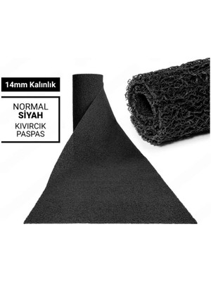 120 x 350 cm  Siyah Kıvırcık Paspas-Halı Kaymaz Yolluk Lidya 14MM