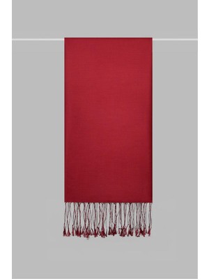 Kroren Düz Renk Ipeksi Şal 4026-Kırmızı