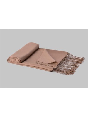 Armanda Çift Taraflı Düz Renk İpek Şal 3011-Camel