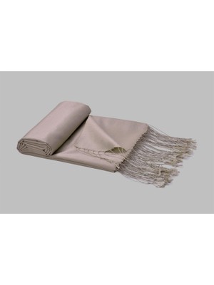 Armanda Çift Taraflı Düz Renk İpek Şal 3011-Açık Vizon