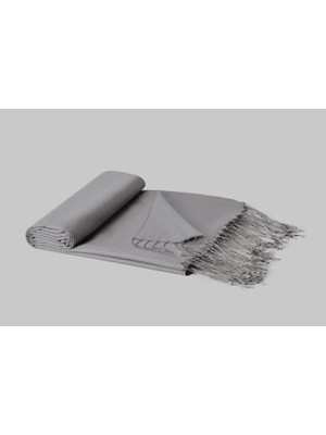 Armanda Çift Taraflı Düz Renk İpek Şal 3011-Koyu Gri