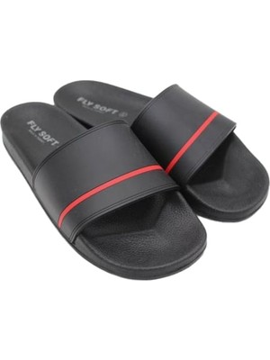 Fly Soft S262.051 Erkek Çocuk Havuz ve Günlük Terlik Siyah - Kırmızı
