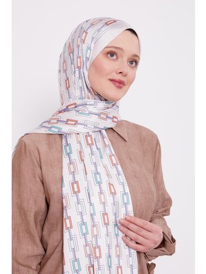 Lêvi D'or Yavruağzı Kare Zincir Desen Angel Şal