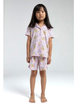 Toontoy Kız Çocuk Komple Baskılı Şortlu Pijama Takım