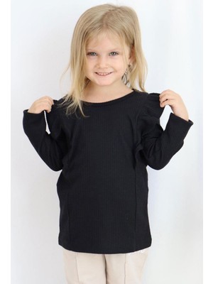 Breeze Kız Çocuk Bluz Fırfırlı 1.5-5 Yaş, Siyah