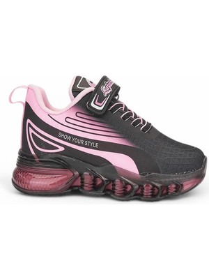 Lafonten Siyah Pembe Kız Çocuk Yazlık Spor Ayakkabı