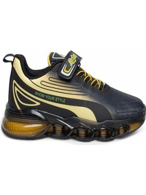 Lafonten Siyah Sarı Erkek Çocuk Yazlık Spor Ayakkabı