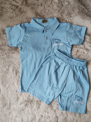 Clup Polo Ayıcıklı Your Bear Erkek Polo Yaka Tişört-Şort Alt Üst Erkek Bebek/çocuk 9-24 Ay Takım