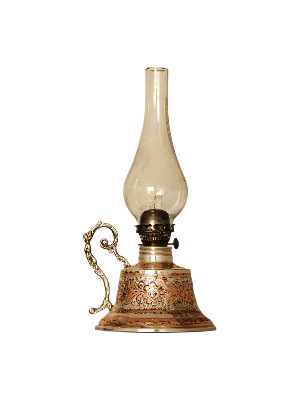 Bakır Büyük Gaz Lambası, El Yapımı Gaz Lambası, Dekoratif Aydınlatma, Bahçe Lambası