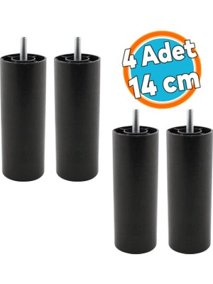 Mobilya Kanepe Sehpa Tv Ünitesi Koltuk Gizli  Orta Destek Ayağı Baza Ayakları Ince Diş 14 cm Siyah 4 Adet