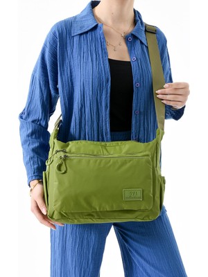 Ultra Hafif Su Geçirmez Çok Cepli Omuz Çantası Açık Yeşil (Model: 571-13-9J)